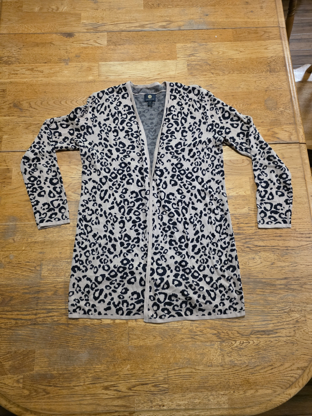 Leopard Animal Mobwife Cozy Quiet Luxury Draped Open Front Cardigan
